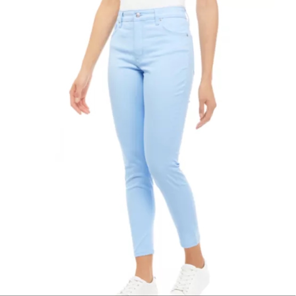 Crown & Ivy Solid Stretch Denim Skinny Pants Light Blue